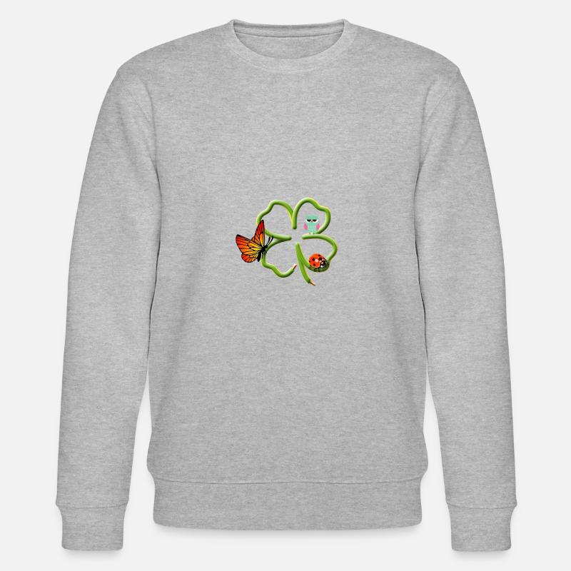 Vierblättriges Kleeblatt - Stanley/Stella Unisex Bio-Sweatshirt CHANGER  - Grau meliert