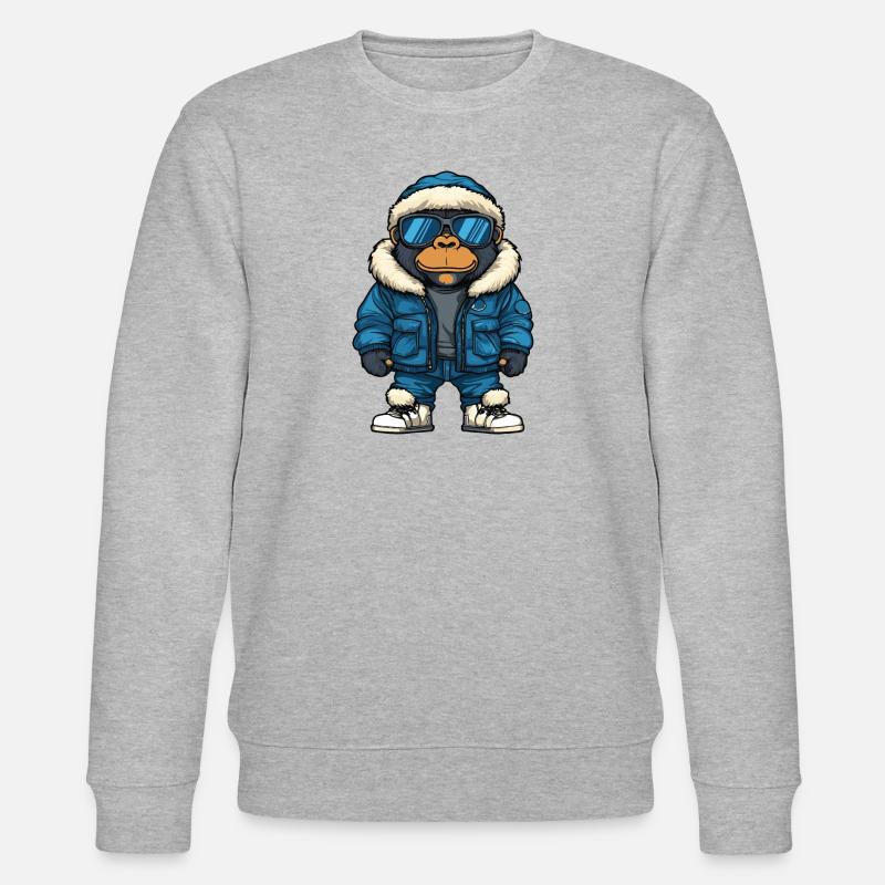 Bande dessinée Gorilla Winter - Sweat bio CHANGER Stanley/Stella Unisexe - gris chiné