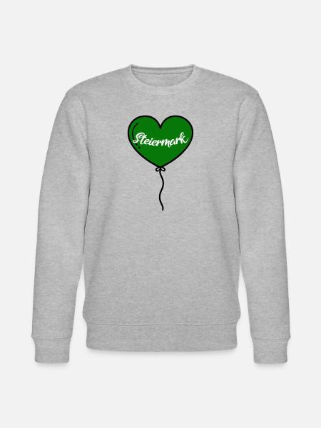 Steiermark Herz Luftballon - Stanley/Stella Unisex Bio-Sweatshirt CHANGER - Grau meliert