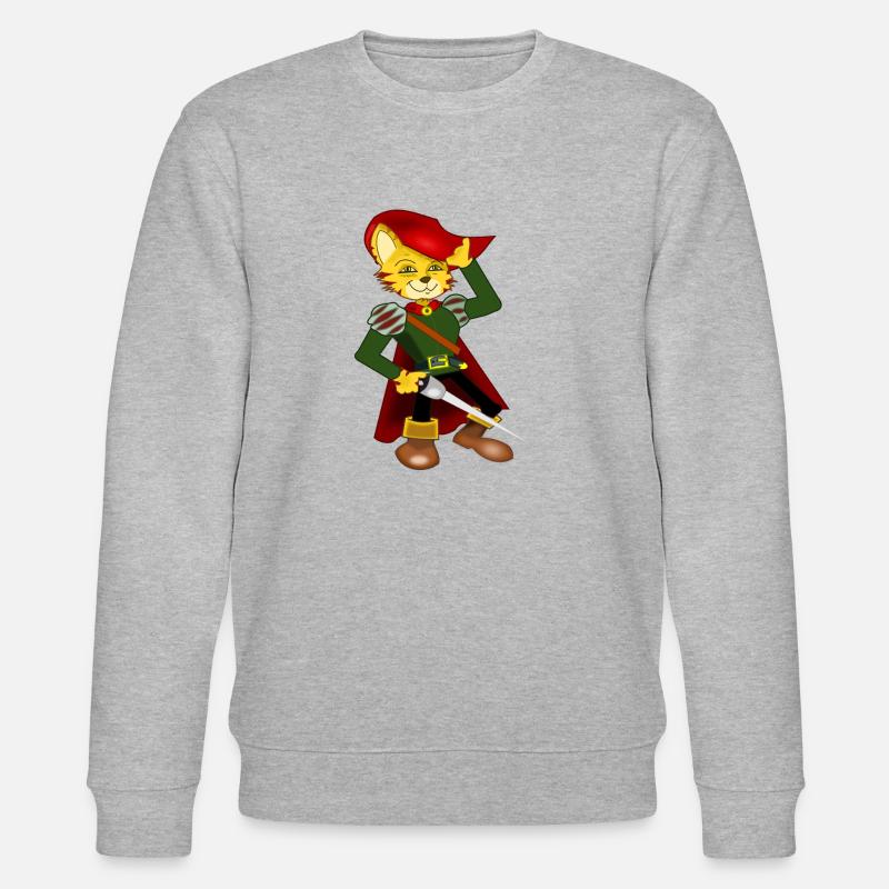 Gestiefelter Kater. Geschenkidee - Stanley/Stella Unisex Bio-Sweatshirt CHANGER  - Grau meliert