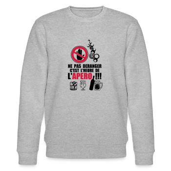 not disturb time apero2 - Stanley/Stella CHANGER Unisex Organic Sweatshirt - heather grey - Front - Nik (191cm) & Marisol (170cm)