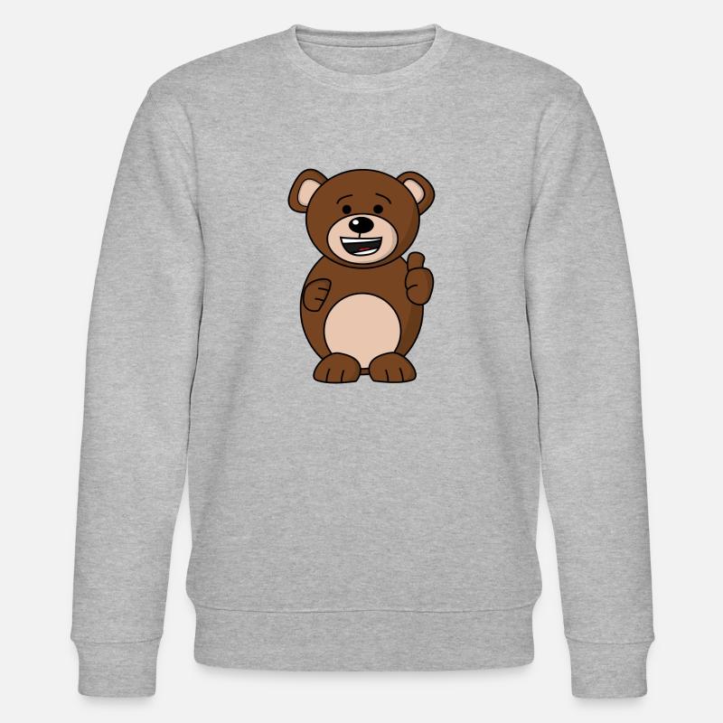 Bruno Bär Happy - Orange - Stanley/Stella Unisex Bio-Sweatshirt CHANGER  - Grau meliert