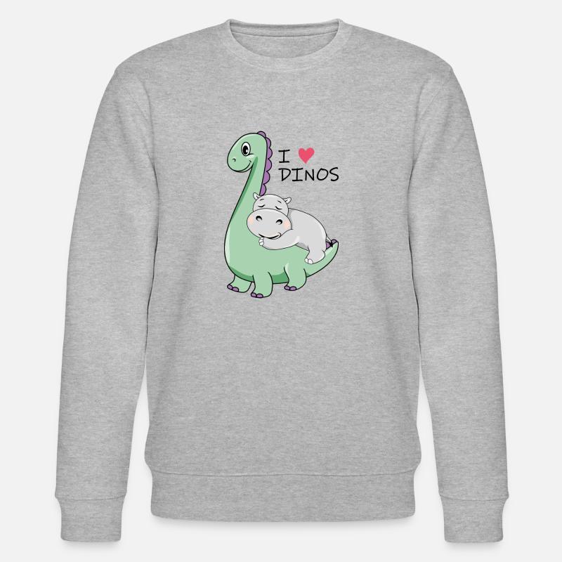 Ich liebe Dinos - Stanley/Stella Unisex Bio-Sweatshirt CHANGER - Grau meliert