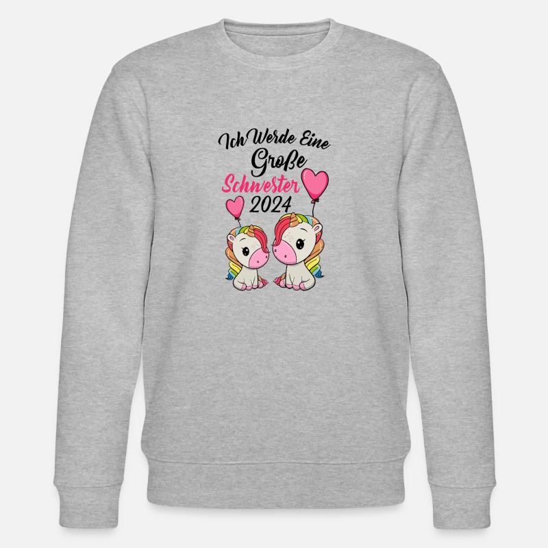 Große Schwester 2024 - Stanley/Stella Unisex Bio-Sweatshirt CHANGER  - Grau meliert