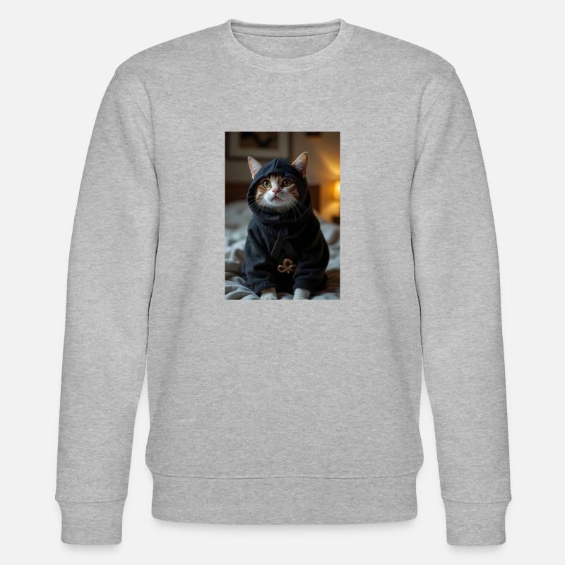Chat Ninja - Sweat bio CHANGER Stanley/Stella Unisexe - gris chiné