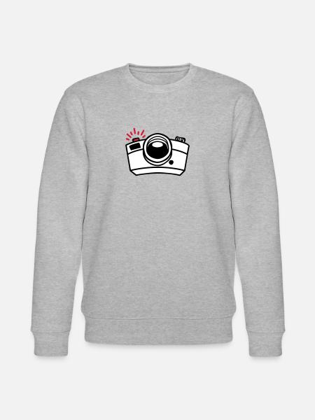 Fotokamera Zeichnung für begeisterte Fotografen - Stanley/Stella Unisex Bio-Sweatshirt CHANGER - Grau meliert