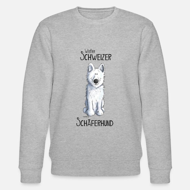 Weißer Schweizer Schäferhund - Stanley/Stella Unisex Bio-Sweatshirt CHANGER  - Grau meliert