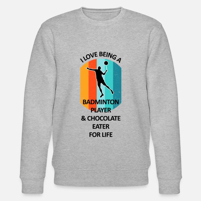 Badminton Badminton Badminton Player Chocolat - Sweat bio CHANGER Stanley/Stella Unisexe - gris chiné