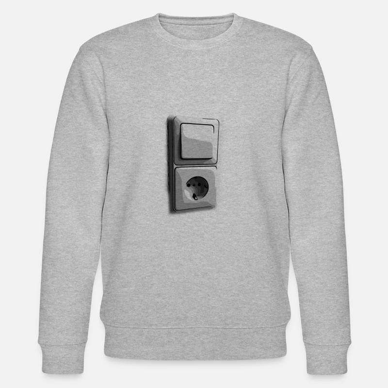 Retro light switch socket transparent - Stanley/Stella CHANGER Unisex Organic Sweatshirt - heather grey