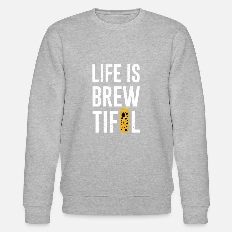 Das Leben Ist Brewtiful - Stanley/Stella Unisex Bio-Sweatshirt CHANGER  - Grau meliert