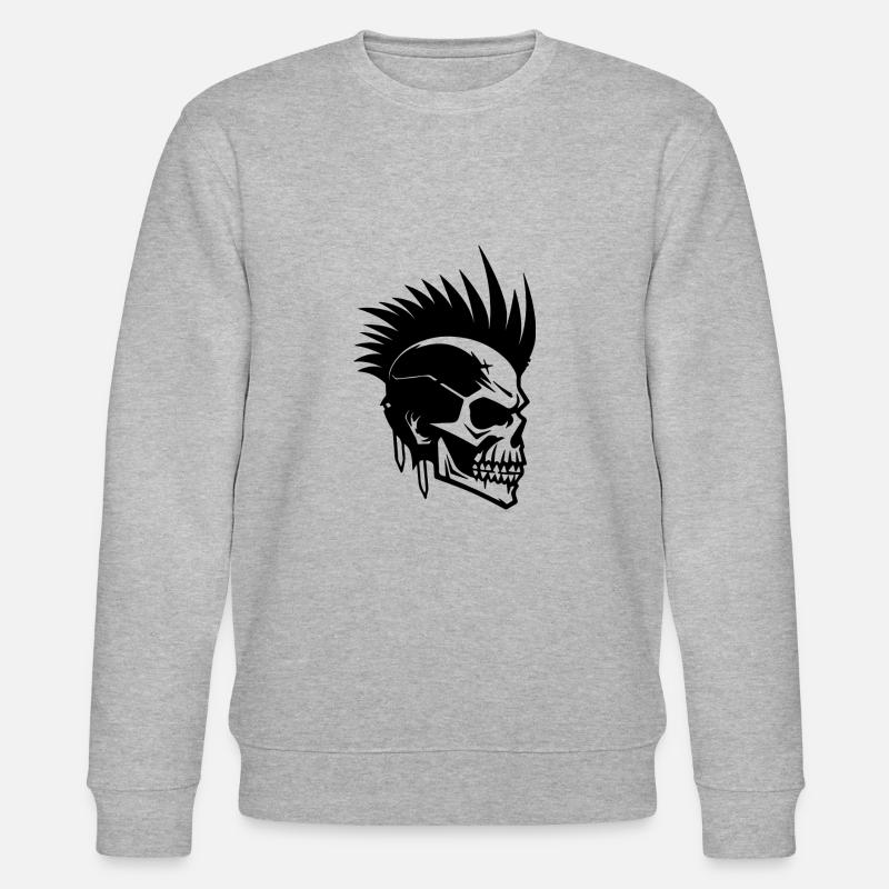 Skull Punk Kunst - Stanley/Stella Unisex Bio-Sweatshirt CHANGER  - Grau meliert