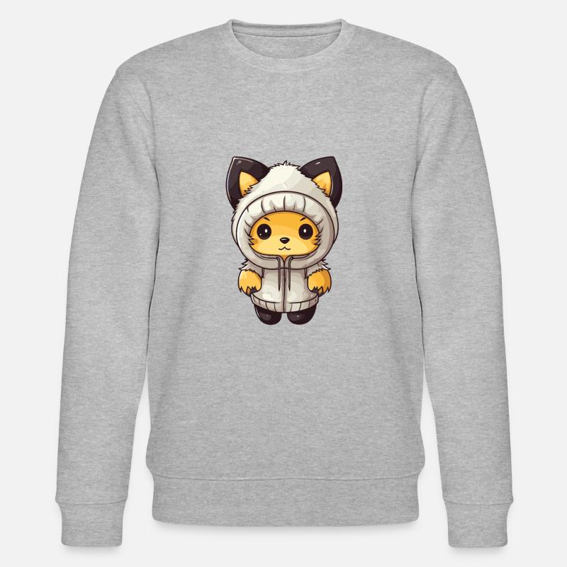 Fuchs Winter Comic Niedlich - Stanley/Stella Unisex Bio-Sweatshirt CHANGER  - Grau meliert