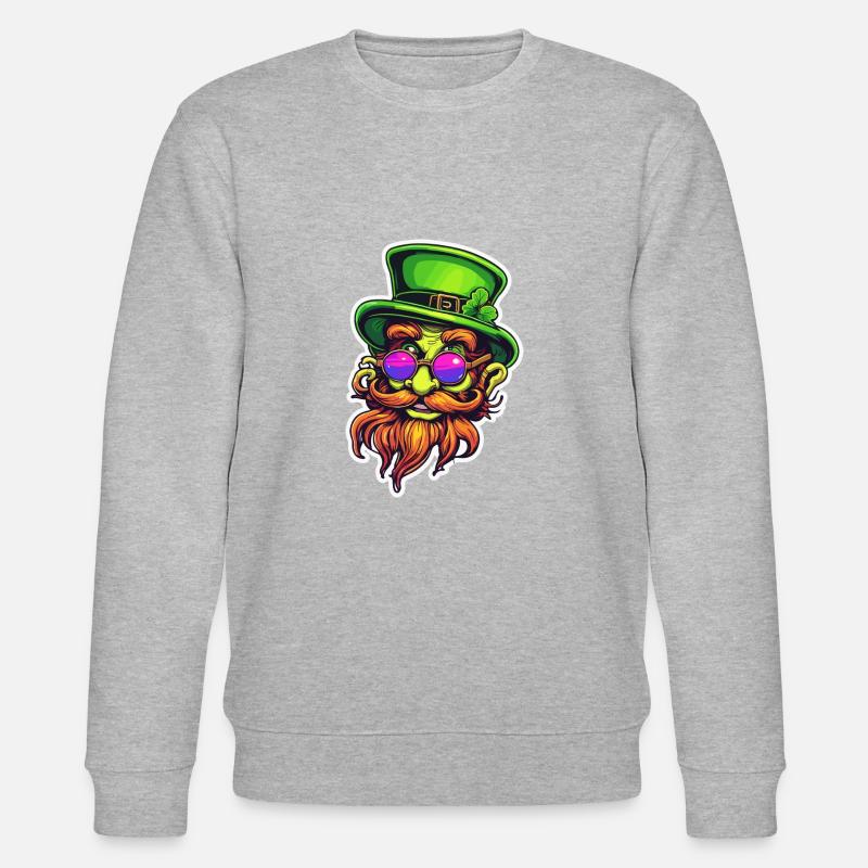 Leprechaun / Leprechaun / Vert / Gingembre / Irlande - Sweat bio CHANGER Stanley/Stella Unisexe - gris chiné