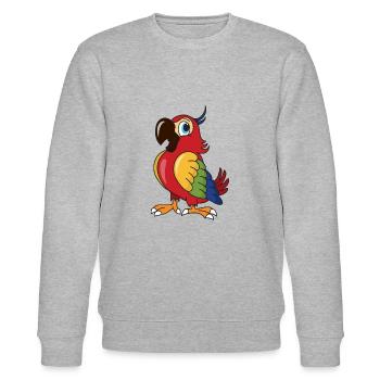 Papagei - Stanley/Stella Unisex Bio-Sweatshirt CHANGER  - Grau meliert - Vorne - Nik (191cm) & Marisol (170cm)