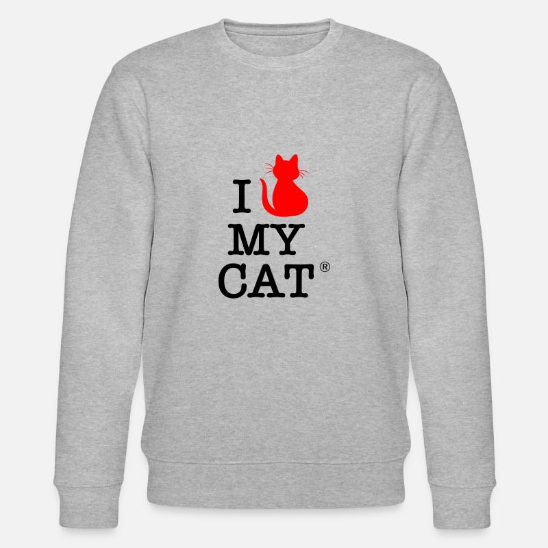 Ich liebe meine Katze - Stanley/Stella Unisex Bio-Sweatshirt CHANGER  - Grau meliert