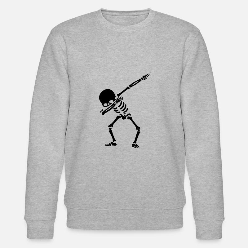 skeleton dab - Stanley/Stella CHANGER Unisex Organic Sweatshirt - heather grey