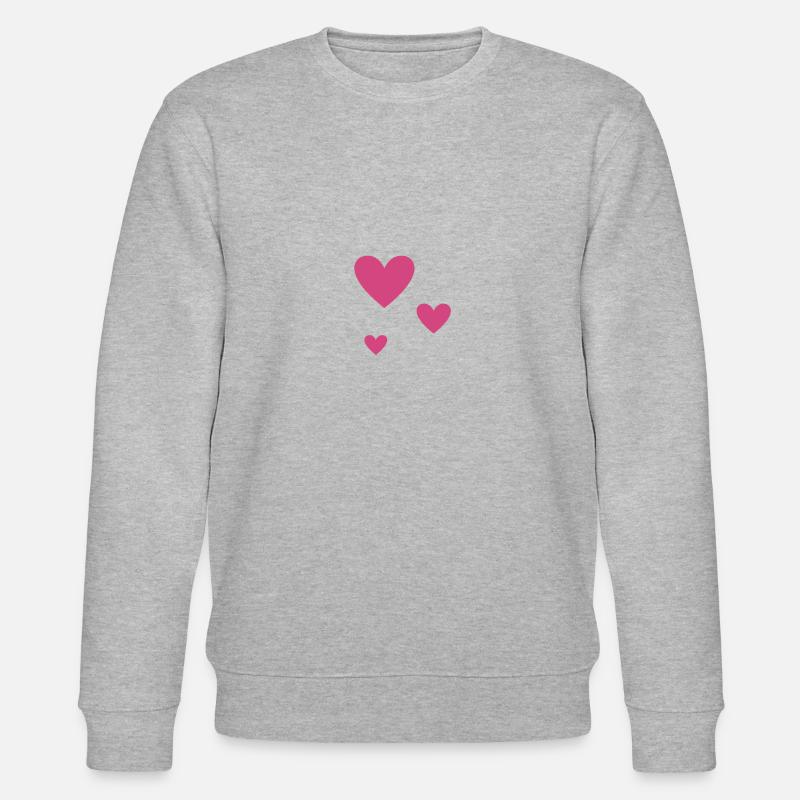 Trois coeurs roses - Sweat bio CHANGER Stanley/Stella Unisexe - gris chiné