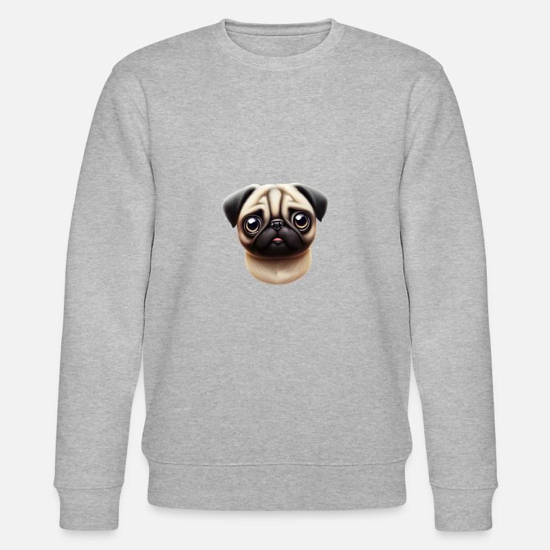 Kunstwerk im Mops-Stil - Stanley/Stella Unisex Bio-Sweatshirt CHANGER  - Grau meliert