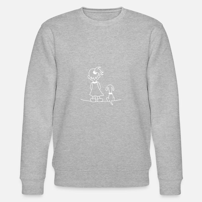 Mädchen Hund Süß - Stanley/Stella Unisex Bio-Sweatshirt CHANGER  - Grau meliert
