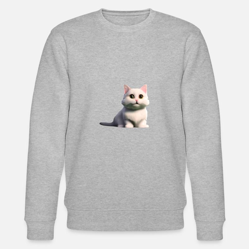 weiße Mietzekatze - Stanley/Stella Unisex Bio-Sweatshirt CHANGER  - Grau meliert