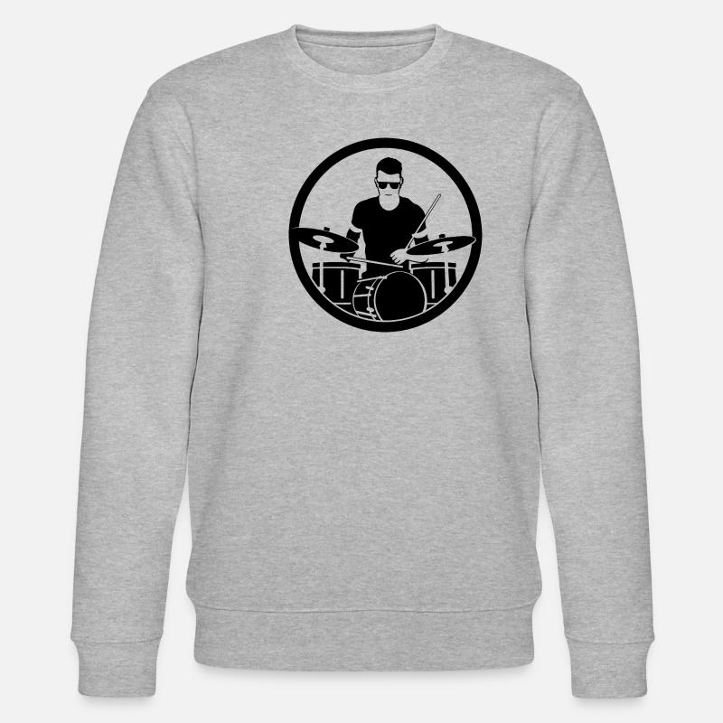 Drummer Skizze - Stanley/Stella Unisex Bio-Sweatshirt CHANGER  - Grau meliert