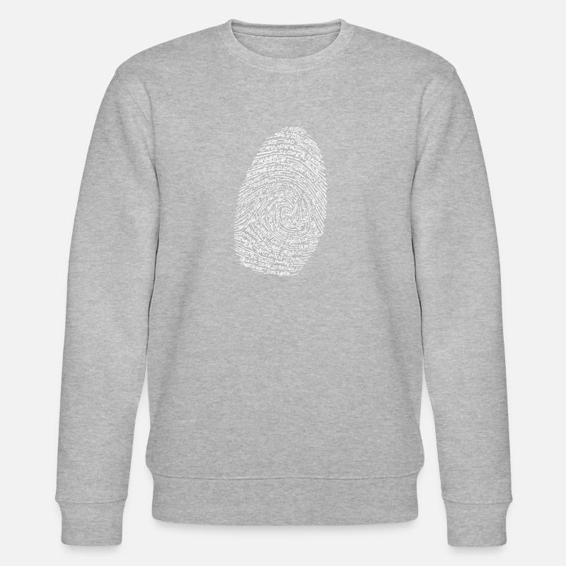 Fingerprint-white - Stanley/Stella CHANGER Unisex Organic Sweatshirt - heather grey