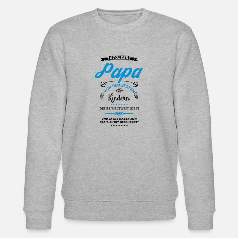 stolzer papa - Stanley/Stella Unisex Bio-Sweatshirt CHANGER  - Grau meliert