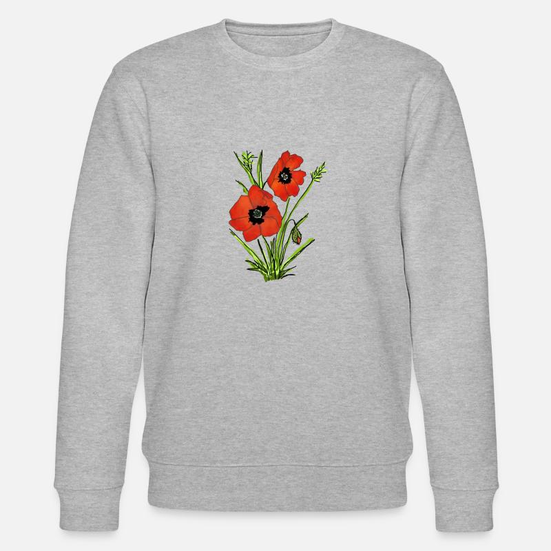 Mohnblumen, Poppy - Stanley/Stella Unisex Bio-Sweatshirt CHANGER  - Grau meliert