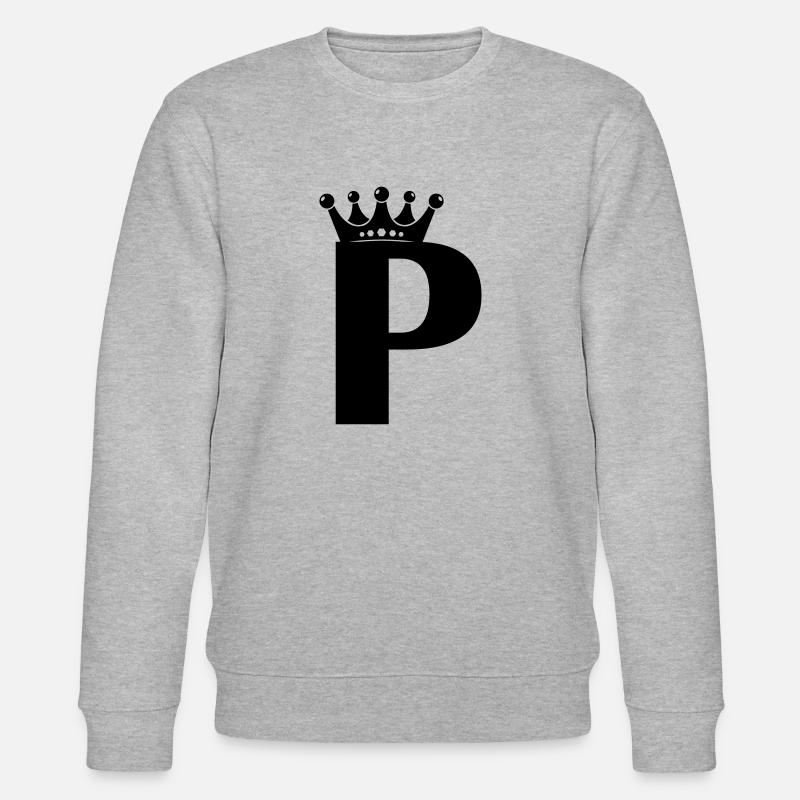 Couronne de lettre P - Sweat bio CHANGER Stanley/Stella Unisexe - gris chiné