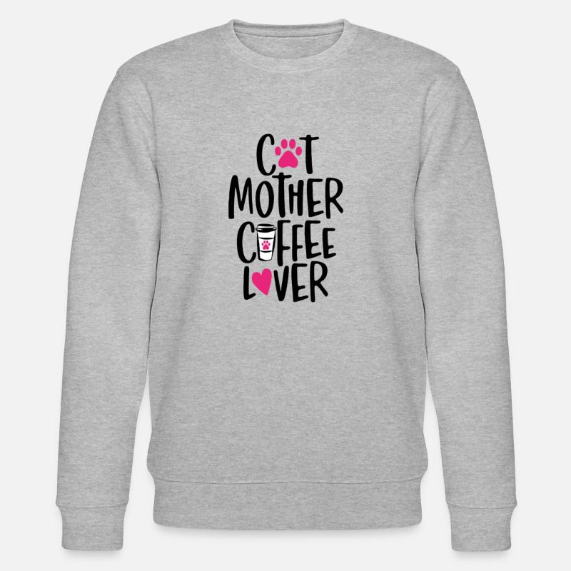 Chat Mère Amateur de café - Sweat bio CHANGER Stanley/Stella Unisexe - gris chiné