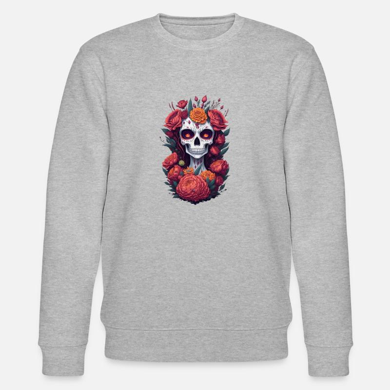 La Catrina 7 - Stanley/Stella Unisex Bio-Sweatshirt CHANGER  - Grau meliert