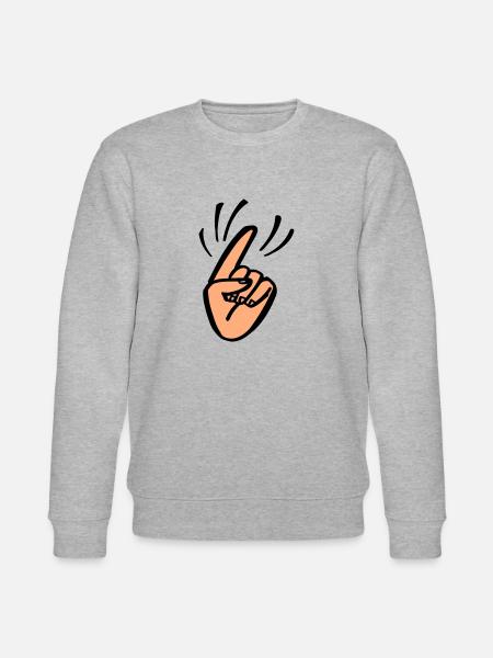 Finger Waggle - Stanley/Stella CHANGER Unisex Organic Sweatshirt - heather grey