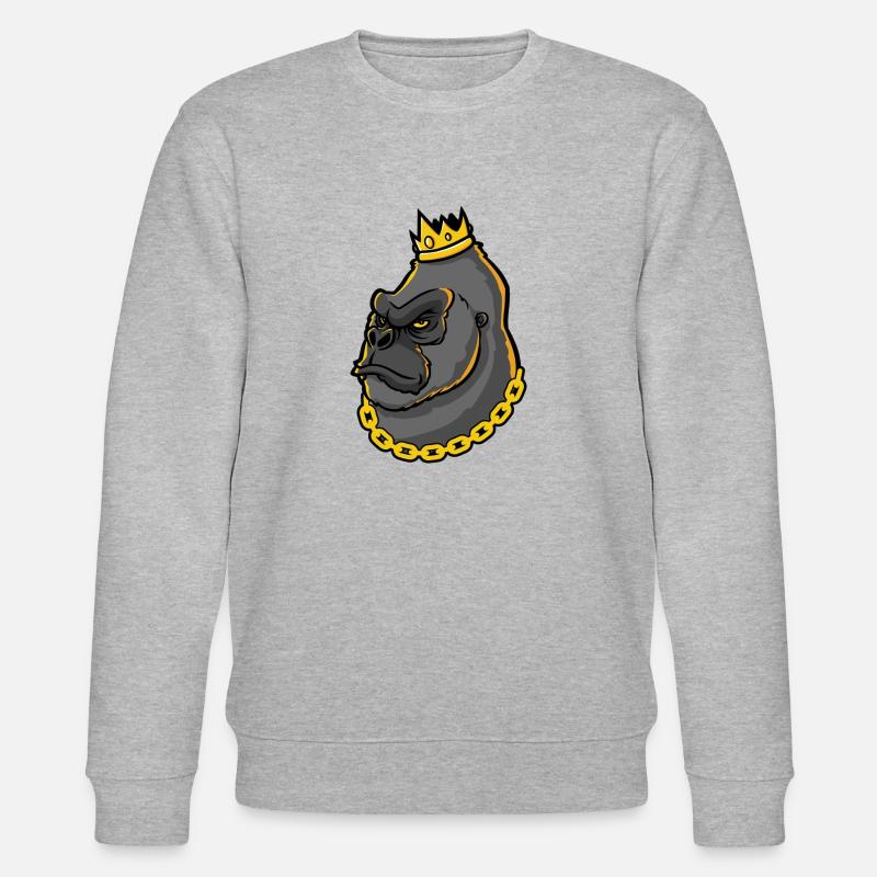 Gorilla - Gorilla King - Stanley/Stella Unisex Bio-Sweatshirt CHANGER  - Grau meliert