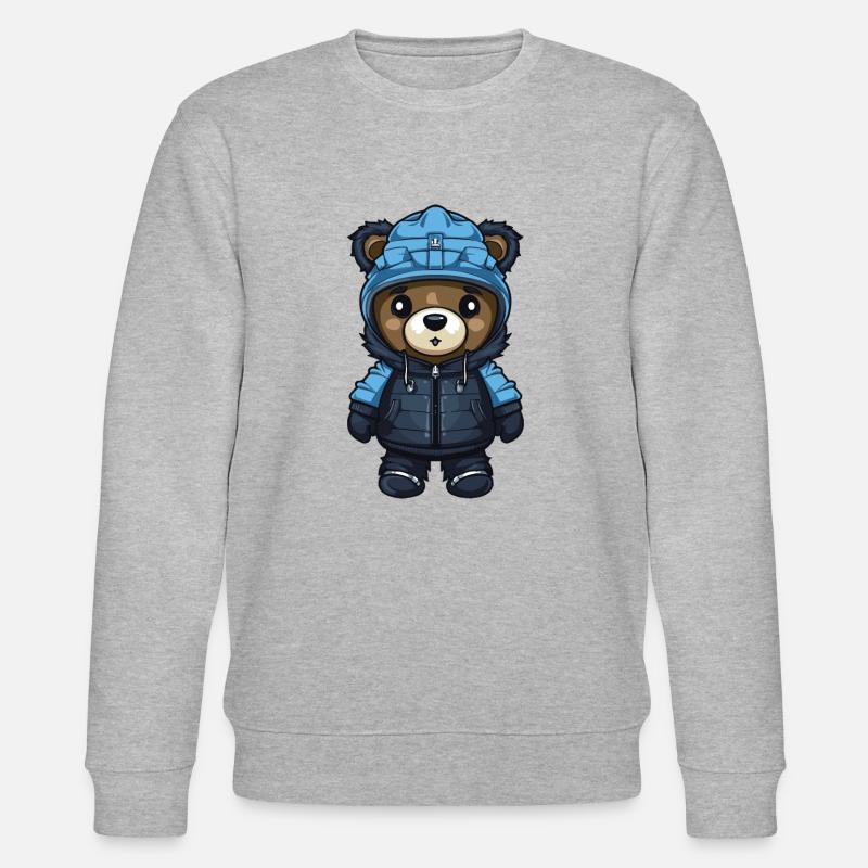 Bear Winter Comic - Stanley/Stella CHANGER Unisex Organic Sweatshirt - heather grey