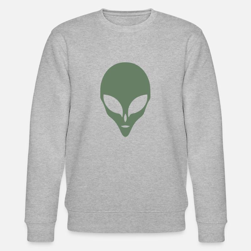 Alien Silhouette Head Face - Sweat bio CHANGER Stanley/Stella Unisexe - gris chiné