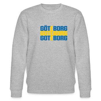 Göteborg Schweden Fahne - Stanley/Stella Unisex Bio-Sweatshirt CHANGER  - Grau meliert - Vorne - Nik (191cm) & Marisol (170cm)
