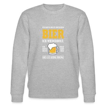 Bier - Stanley/Stella Unisex Bio-Sweatshirt CHANGER  - Grau meliert - Vorne - Nik (191cm) & Marisol (170cm)