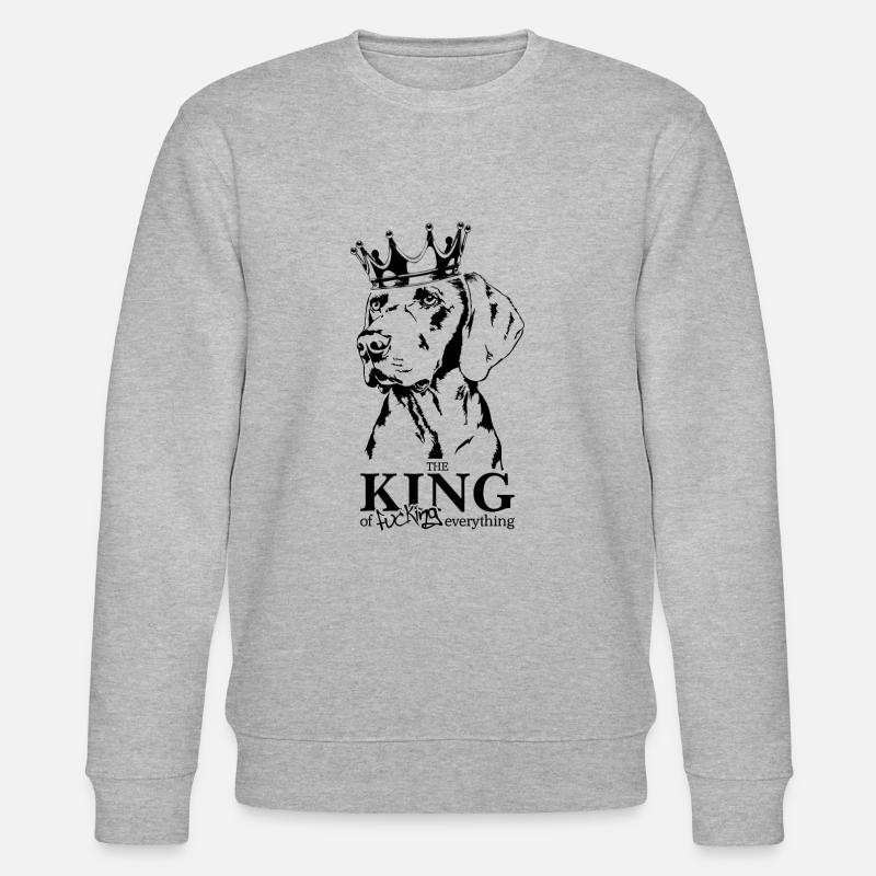 Weimaraner King Hundespruch Hunde Wilsigns - Stanley/Stella Unisex Bio-Sweatshirt CHANGER  - Grau meliert