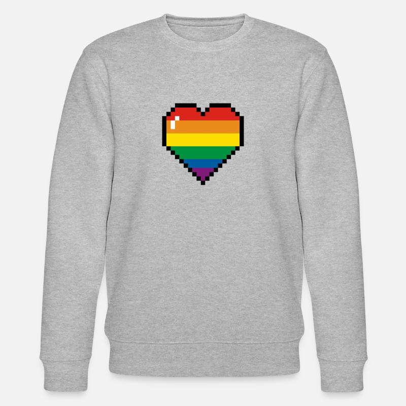 Regenbogenherz - Stanley/Stella Unisex Bio-Sweatshirt CHANGER  - Grau meliert