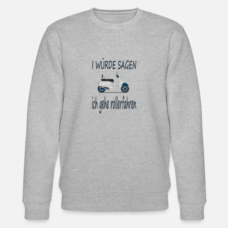 Rollerfahren Rollerfahrer Spruch Roller Geschenk - Stanley/Stella Unisex Bio-Sweatshirt CHANGER  - Grau meliert