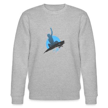 Surf Surfer Surfboard Sports nautiques Idée cadeau - Sweat bio CHANGER Stanley/Stella Unisexe - gris chiné - Devant - Nik (191cm) & Marisol (170cm)