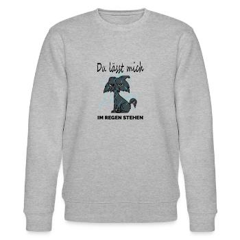 Im Regen stehen lassen cooler Spruch Geschenkidee - Stanley/Stella Unisex Bio-Sweatshirt CHANGER  - Grau meliert - Vorne - Nik (191cm) & Marisol (170cm)