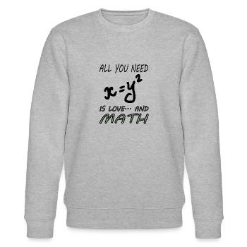 Mathematics Mathematicians Study Math Gift - Stanley/Stella CHANGER Unisex Organic Sweatshirt - heather grey - Front - Nik (191cm) & Marisol (170cm)