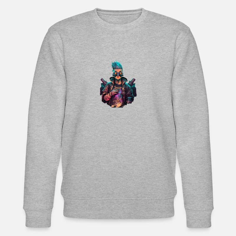 Cyber Fighter - Stanley/Stella Unisex Bio-Sweatshirt CHANGER  - Grau meliert