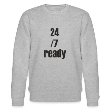 24/7 ready - Stanley/Stella Unisex Bio-Sweatshirt CHANGER  - Grau meliert - Vorne - Nik (191cm) & Marisol (170cm)