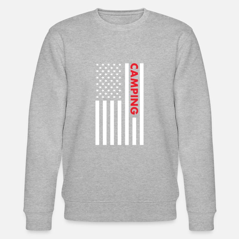 Camper Us Flag Camping - Stanley/Stella CHANGER Unisex Organic Sweatshirt - heather grey