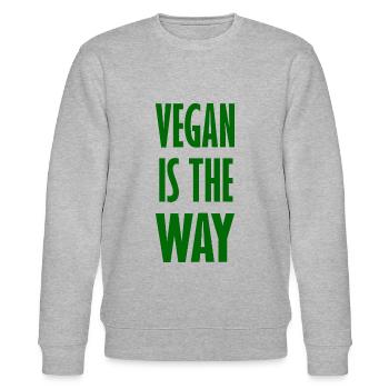 Vegan Is The Way - Vegan Dicton - Sweat bio CHANGER Stanley/Stella Unisexe - gris chiné - Devant - Nik (191cm) & Marisol (170cm)