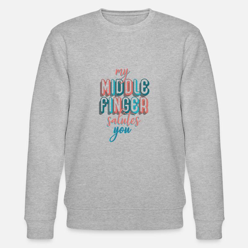 Mein Mittelfinger begrüßt dich - Stanley/Stella Unisex Bio-Sweatshirt CHANGER  - Grau meliert
