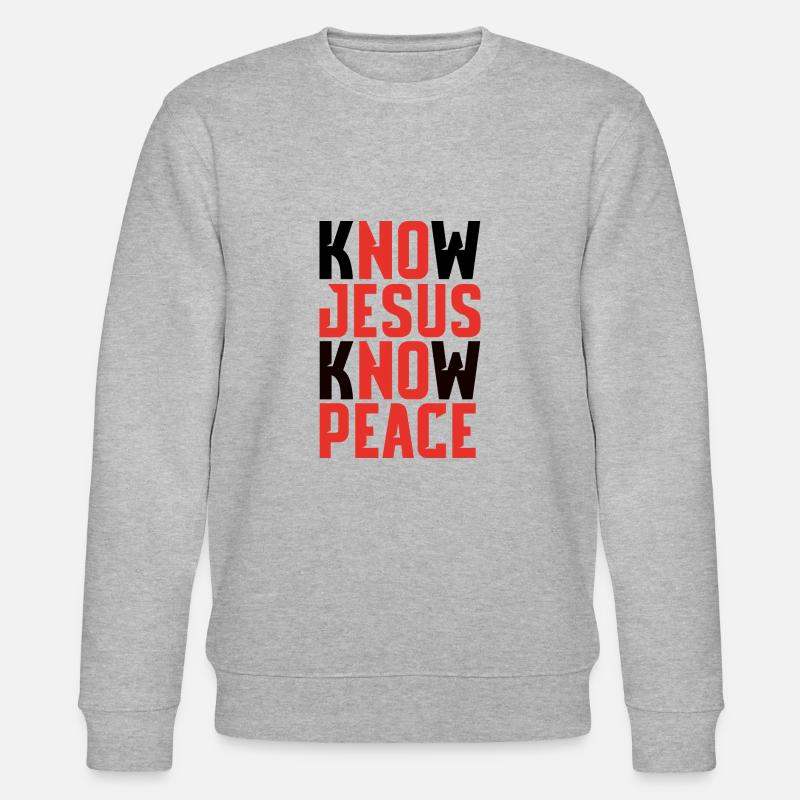 Know Jesus Know Peace - Stanley/Stella CHANGER Unisex Organic Sweatshirt - heather grey