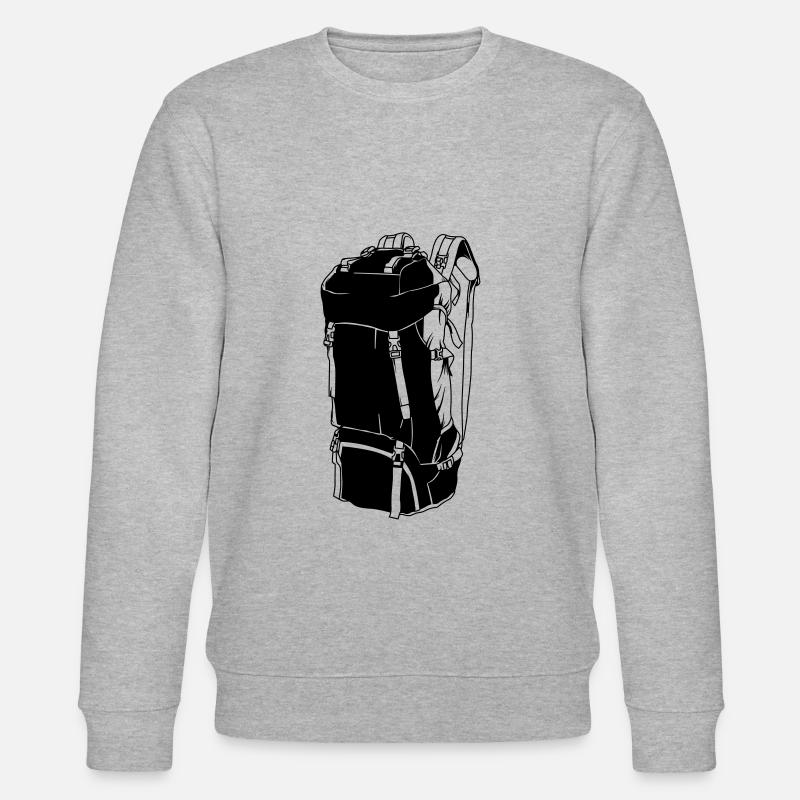 backpack camping backpacker icon - Stanley/Stella CHANGER Unisex Organic Sweatshirt - heather grey